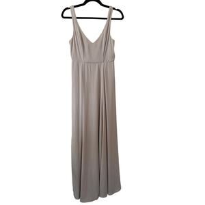 Show Me Your MuMu Taupe V-Neck Sleeveless Jenn Bridesmaid Maxi Dress-Small
